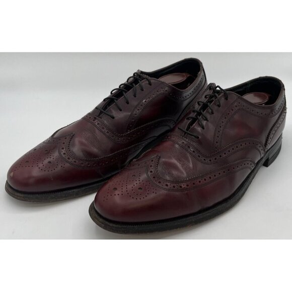 Vintage Florsheim Imperial Men’s 11C Wingtip Oxford Burgundy Leather Dress Shoes - Picture 2 of 12